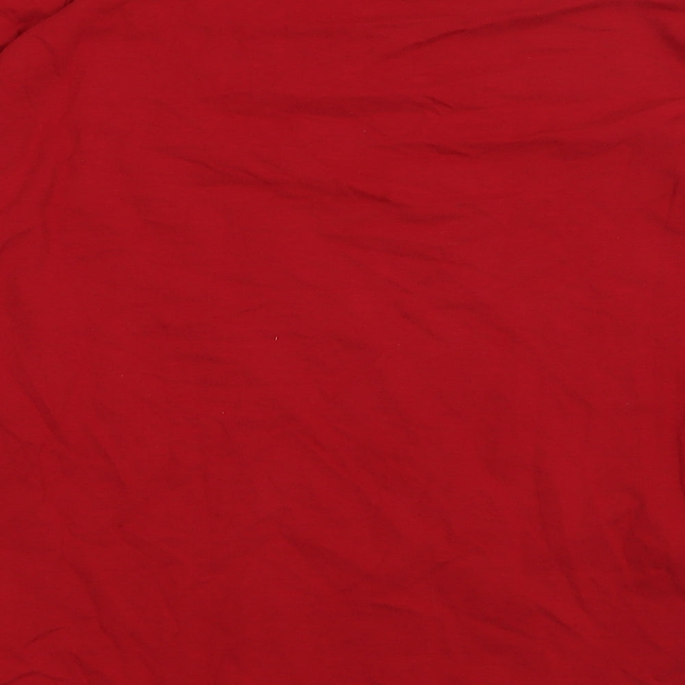 Up2Fashion Womens Red Cotton Pullover Sweatshirt Size L Pullover