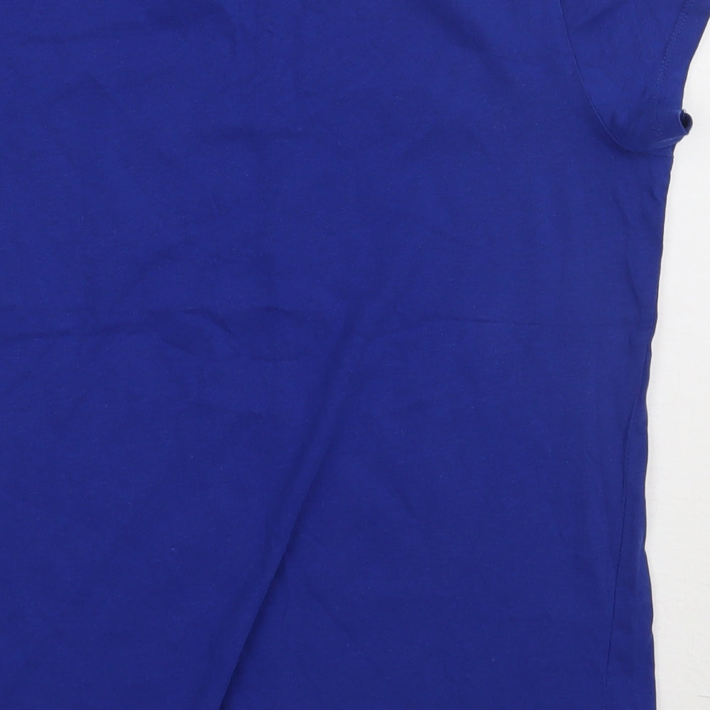 Primark Womens Blue Cotton Basic T-Shirt Size 10 Crew Neck - you ok hun?