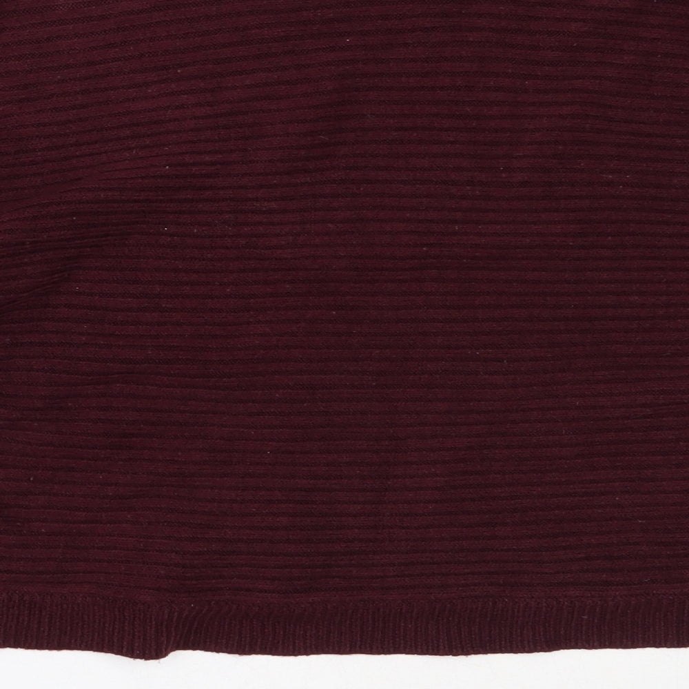 New Look Womens Purple Round Neck Acrylic Pullover Jumper Size M