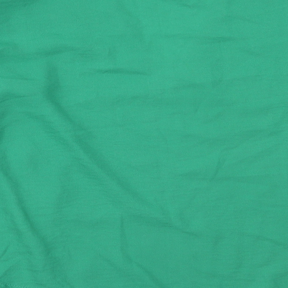 In the Style Womens Green Polyester Basic Blouse Size 14 V-Neck