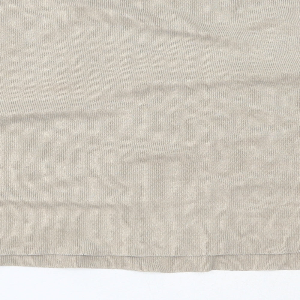 Zara Womens Beige Round Neck Acrylic Pullover Jumper Size L