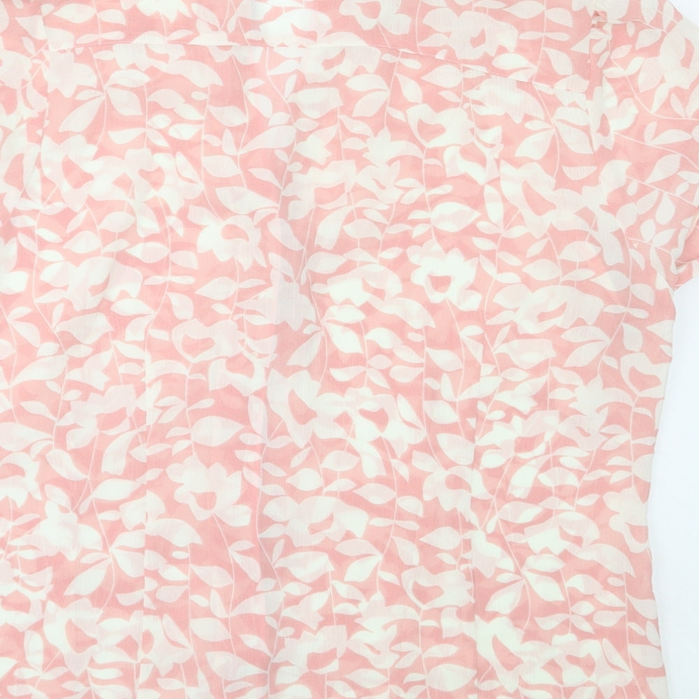 MIA Womens Pink Polyester Basic Button-Up Size 18 Collared