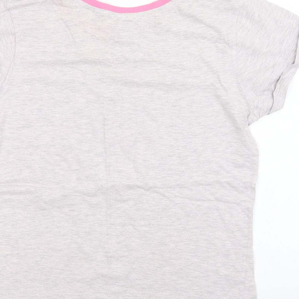 Disney Womens Grey Cotton Top Pyjama Top Size 12 - Mickey and Friends