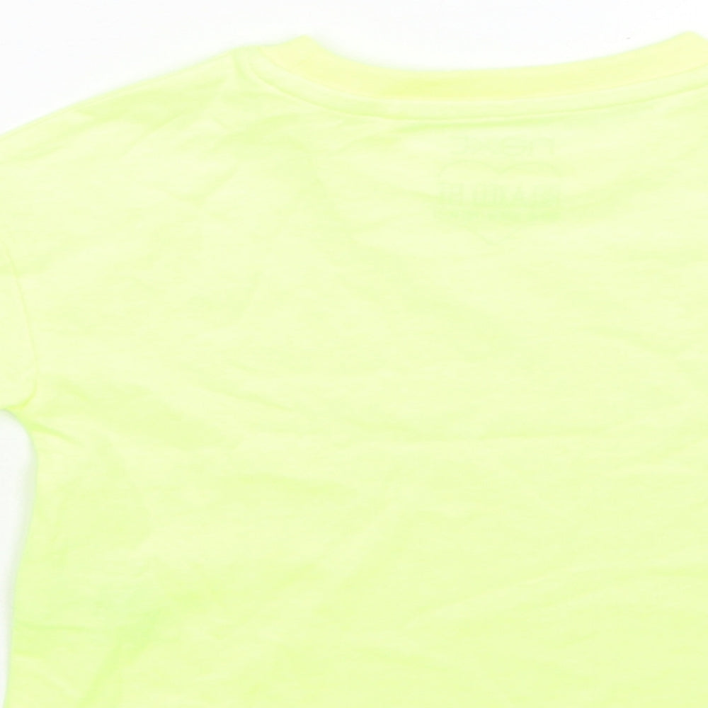 NEXT Girls Green Cotton Basic T-Shirt Size 3 Years Crew Neck - Neon