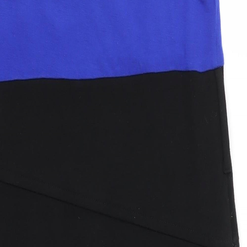 Dorothy Perkins Womens Blue Viscose Pencil Dress Size 12 Round Neck