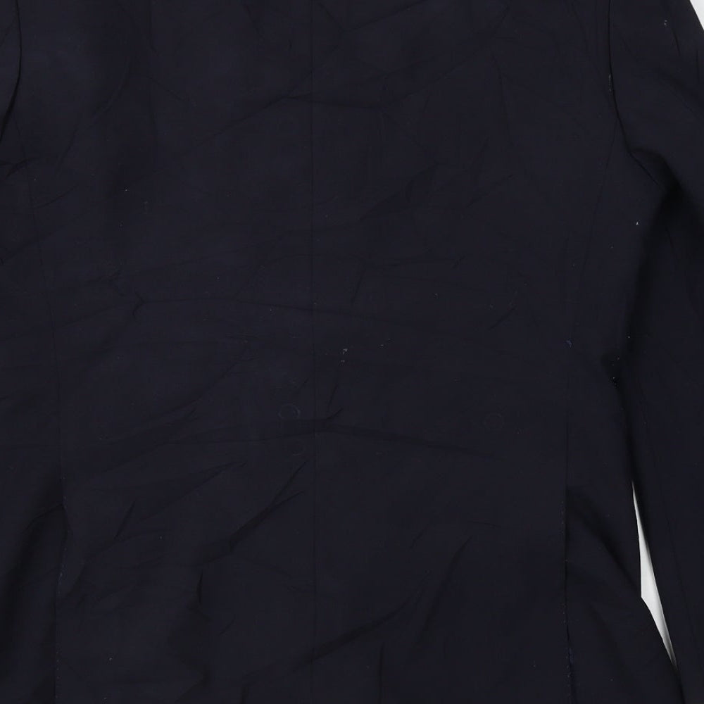 europa Mens Blue Polyester Jacket Blazer Size 38