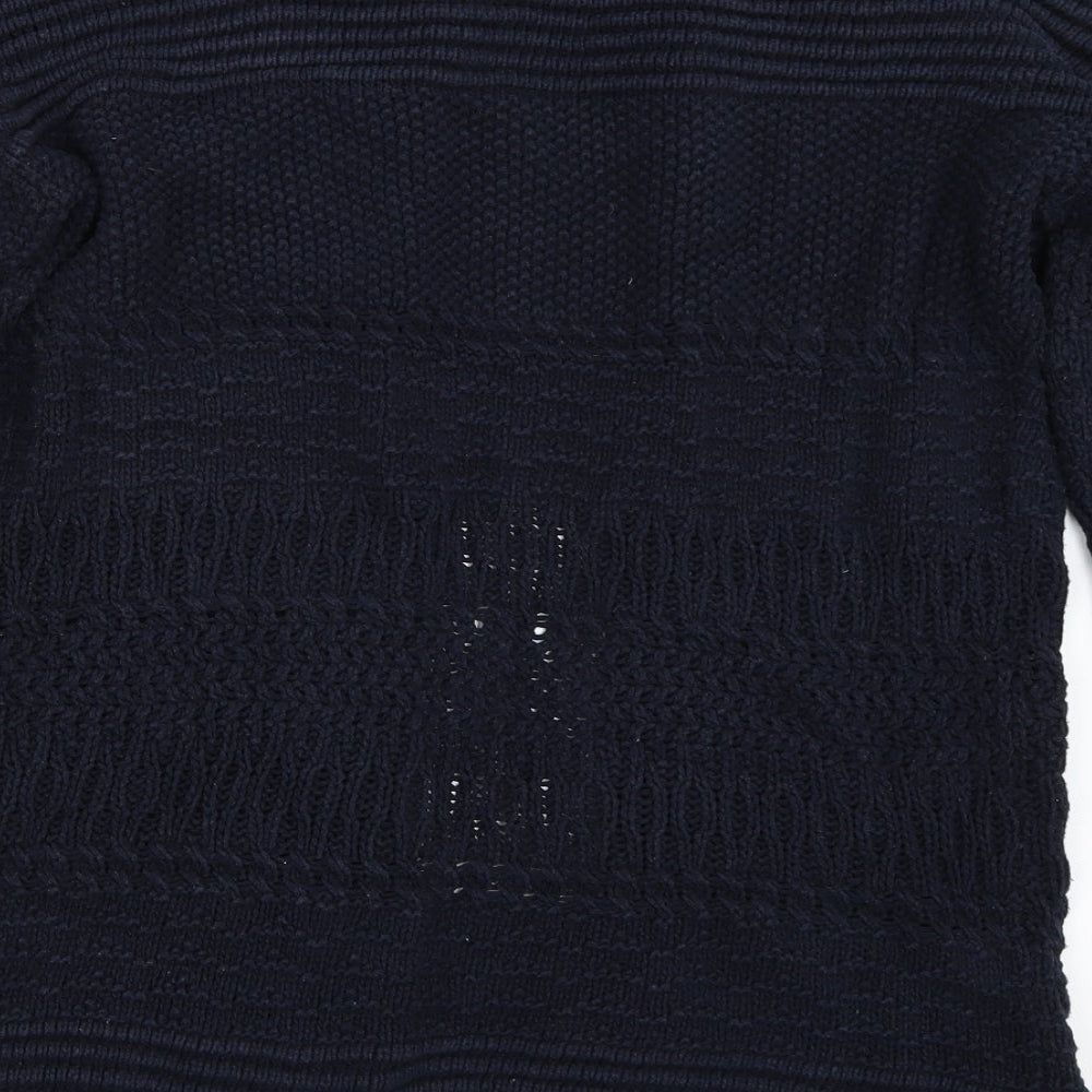 Per Una Womens Blue V-Neck Acrylic Cardigan Jumper Size S