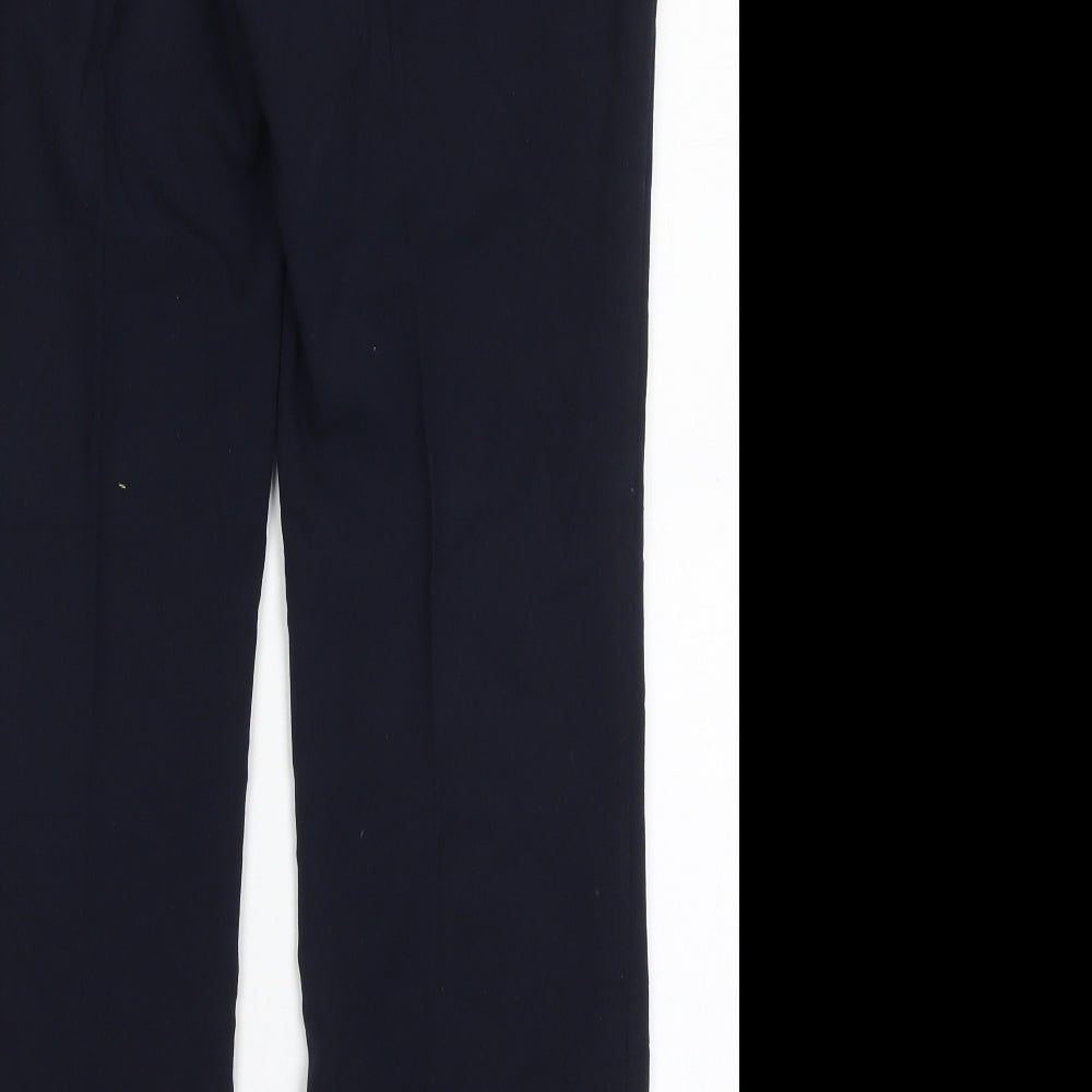 Marks and Spencer Womens Blue Polyester Trousers Size 10 L27.5 in Regular Hook & Eye