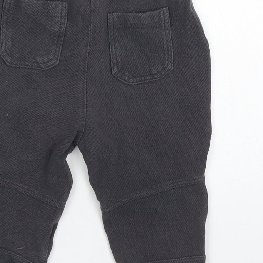 TU Girls Grey Cotton Jogger Trousers Size 9-12 Months Drawstring