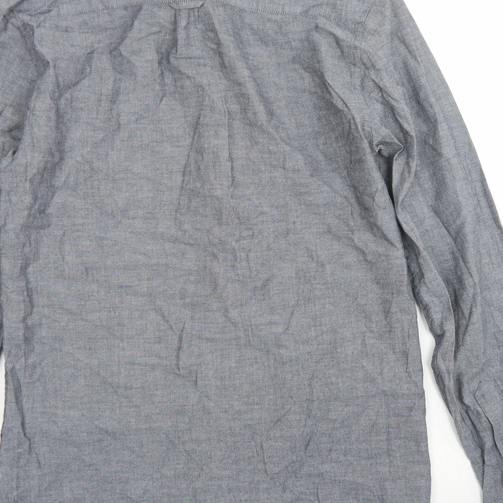 Cedarwood State Mens Grey Cotton Button-Up Size XS Collared Button - Chest Pocket