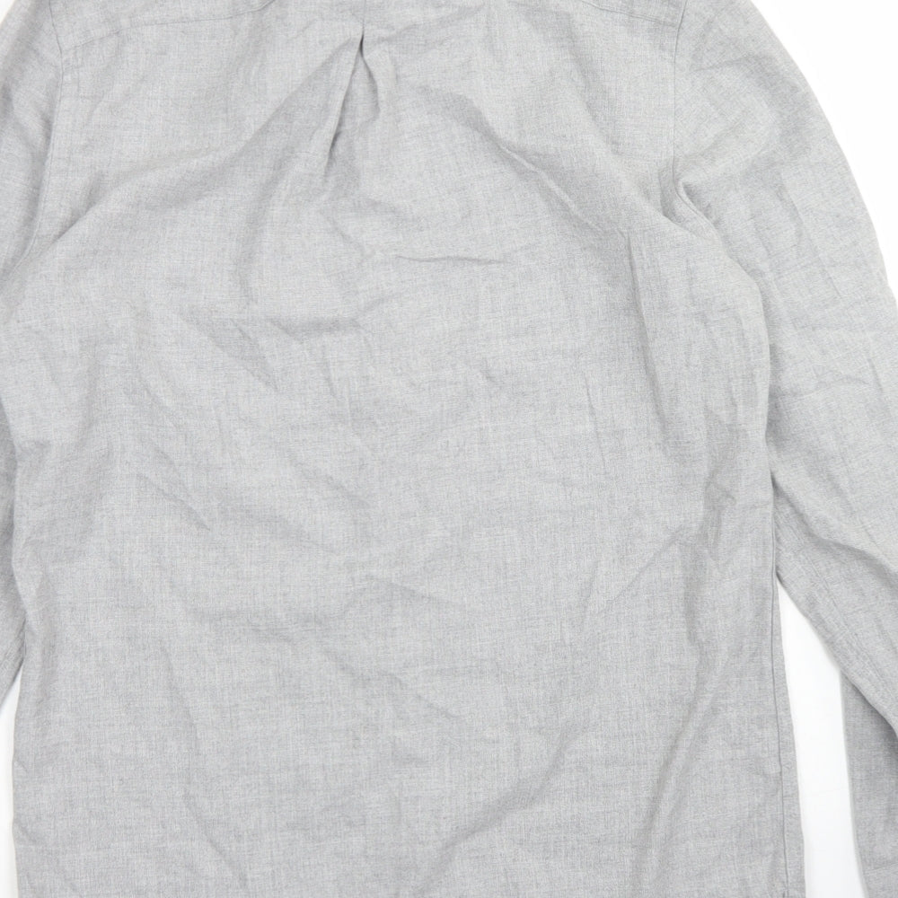 River Island Mens Gold Polyester Button-Up Size S Collared Button