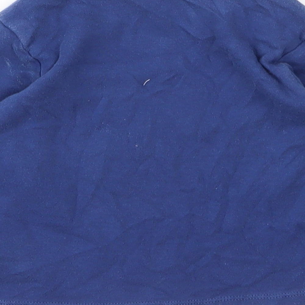 Marks & Spencer Boys Blue Cotton Basic T-Shirt Size 12 Months Round Neck Button