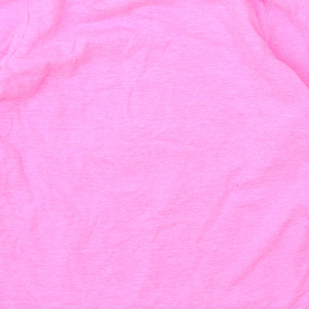 Next Girls Pink Cotton Basic T-Shirt Size 2 Years Round Neck - Unicorn