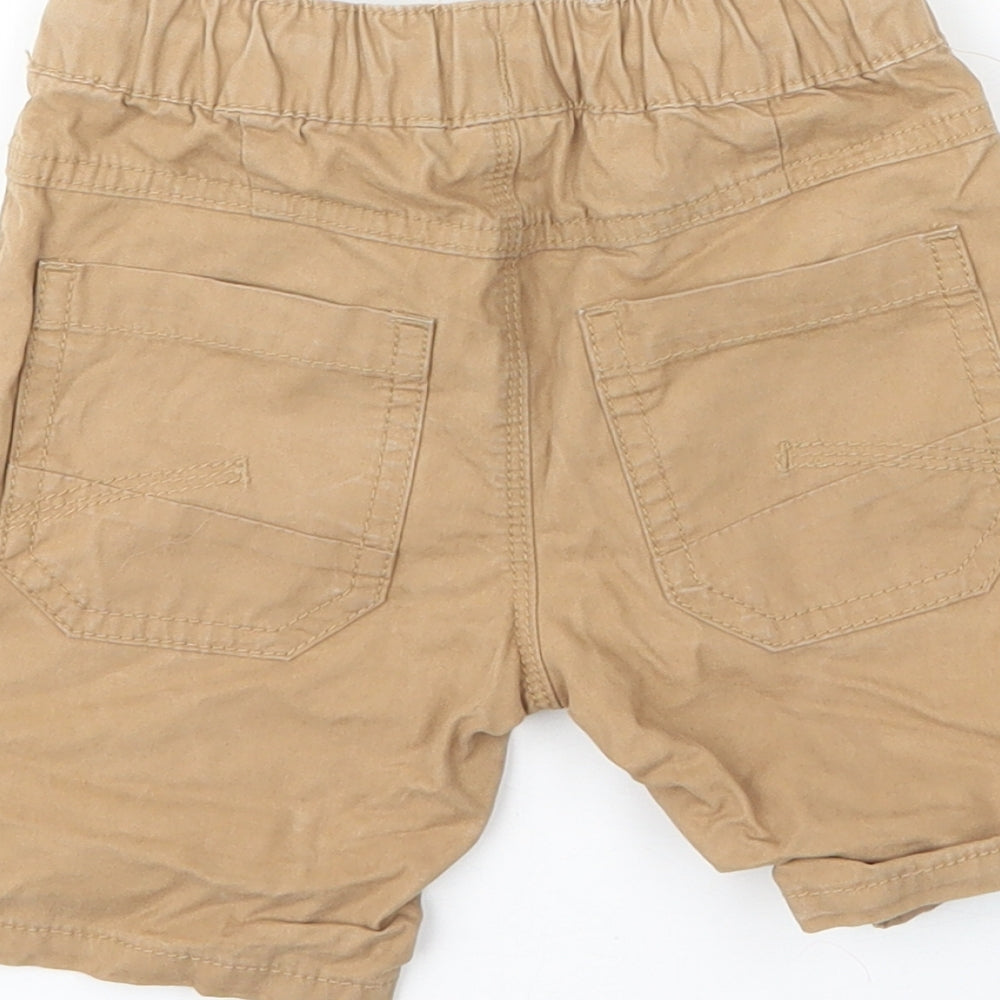 NEXT Boys Beige Cotton Capri Trousers Size 12 Months Drawstring