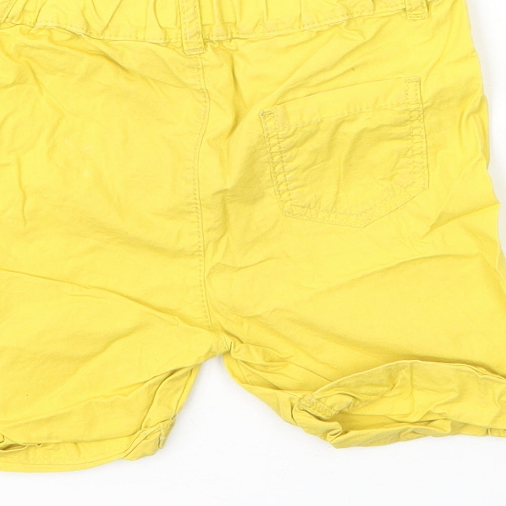 Marks & Spencer Baby Yellow Cotton Capri Trousers Size 12 Months Button