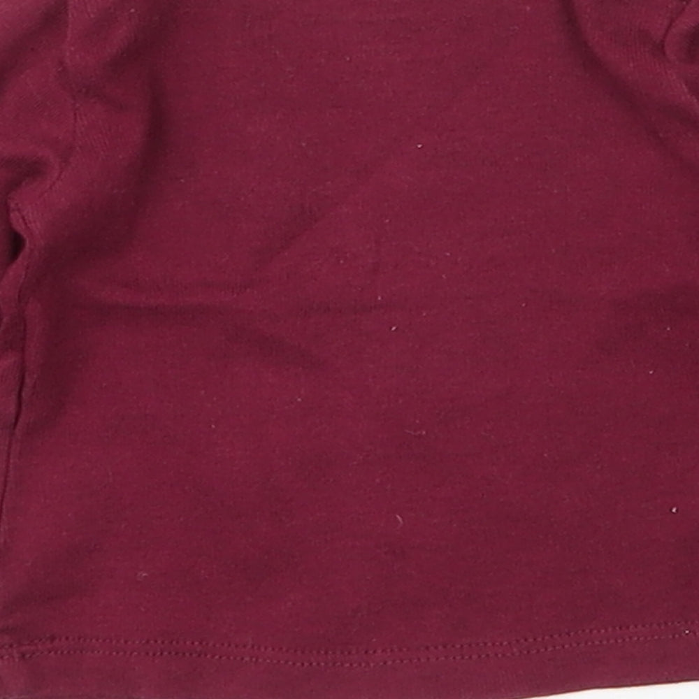 H&M Baby Purple Cotton Basic T-Shirt Size 0-3 Months Round Neck