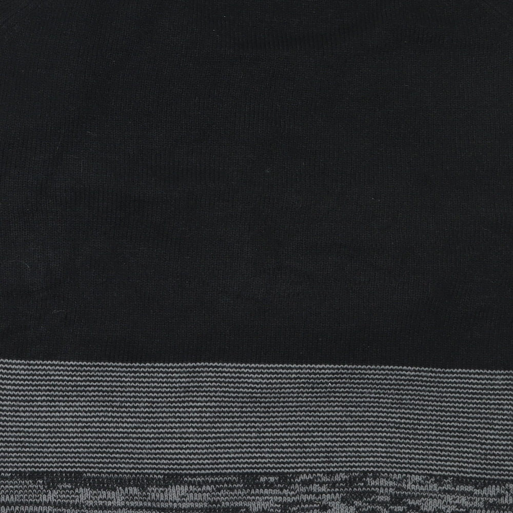 Pool Womens Black Round Neck Acrylic Pullover Jumper Size M