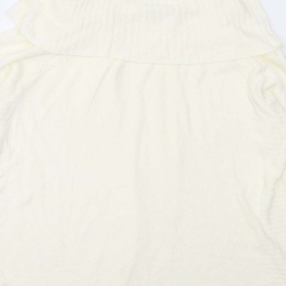 Mozaic Womens Ivory Roll Neck Acrylic Pullover Jumper Size L