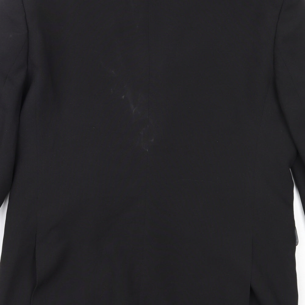 Cedar Wood State Mens Black Polyester Jacket Blazer Size 36