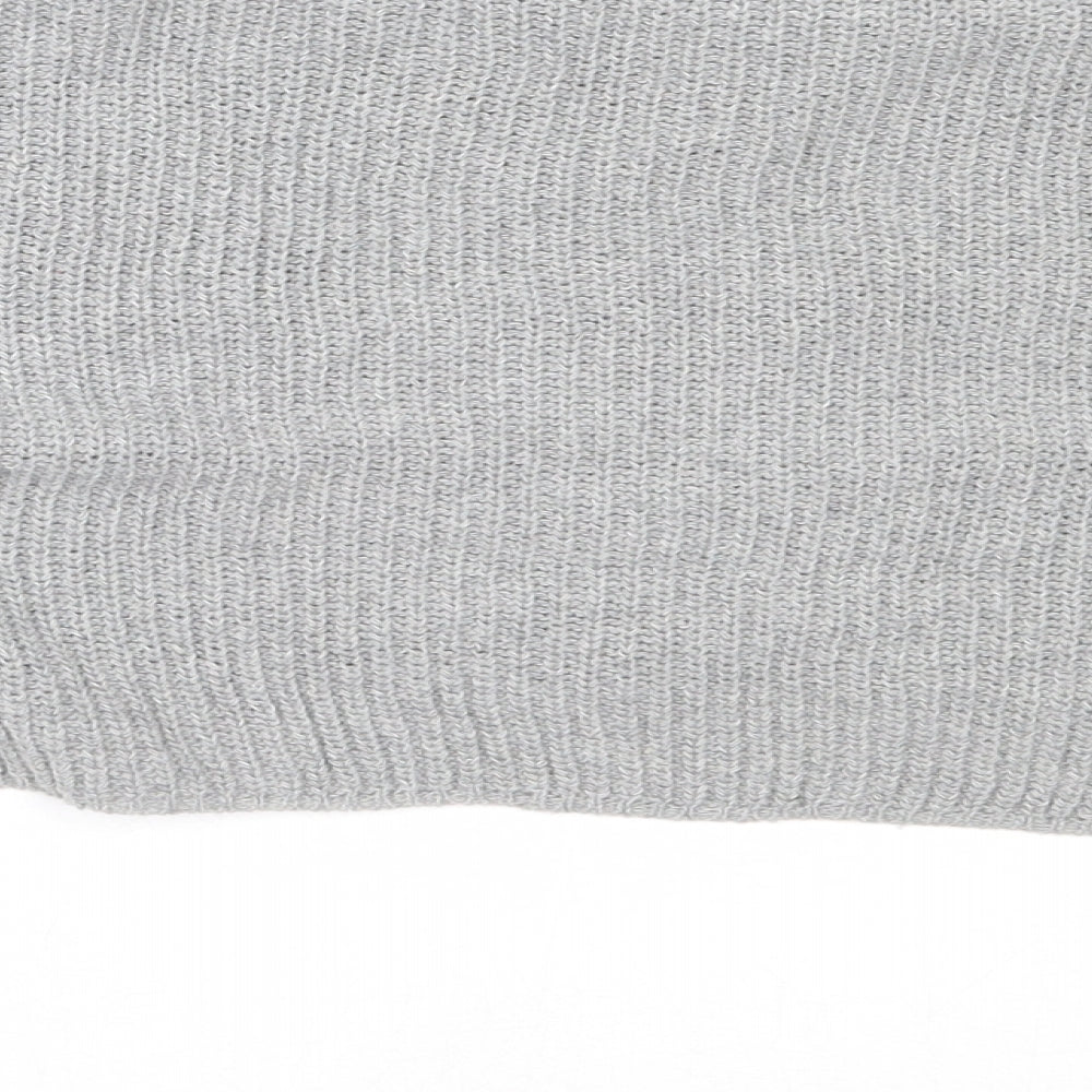 PRETTYLITTLETHING Womens Grey Round Neck Acrylic Pullover Jumper Size M