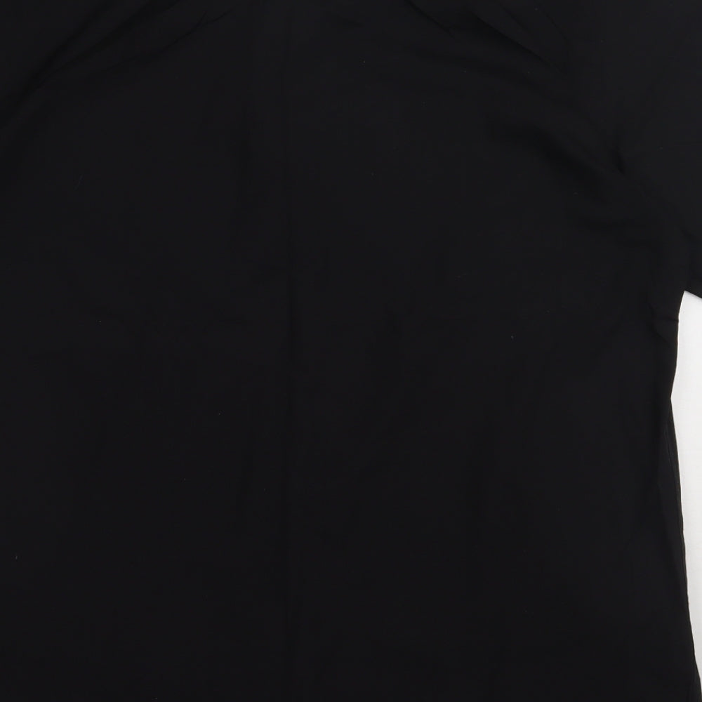 Matalan Mens Black Cotton Polo Size 16.5 Collared Button