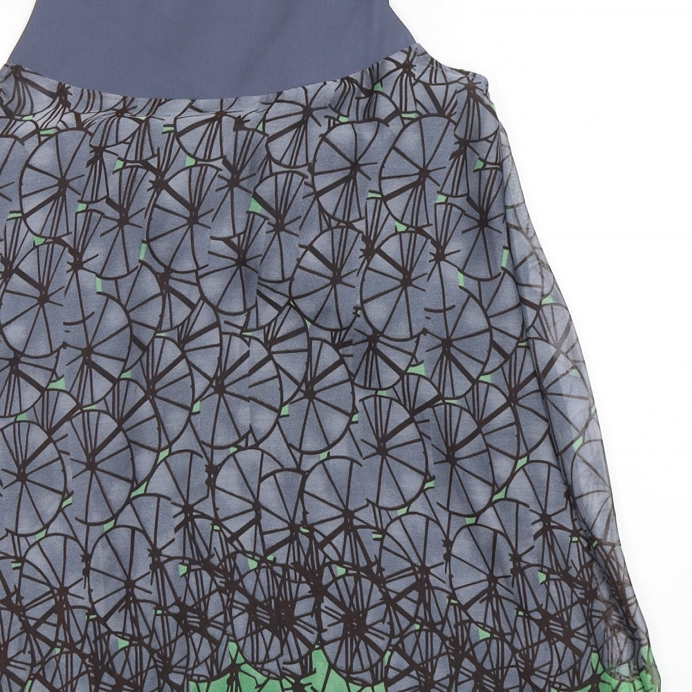 Mina UK Womens Multicoloured Geometric Polyester Basic Blouse Size S Round Neck