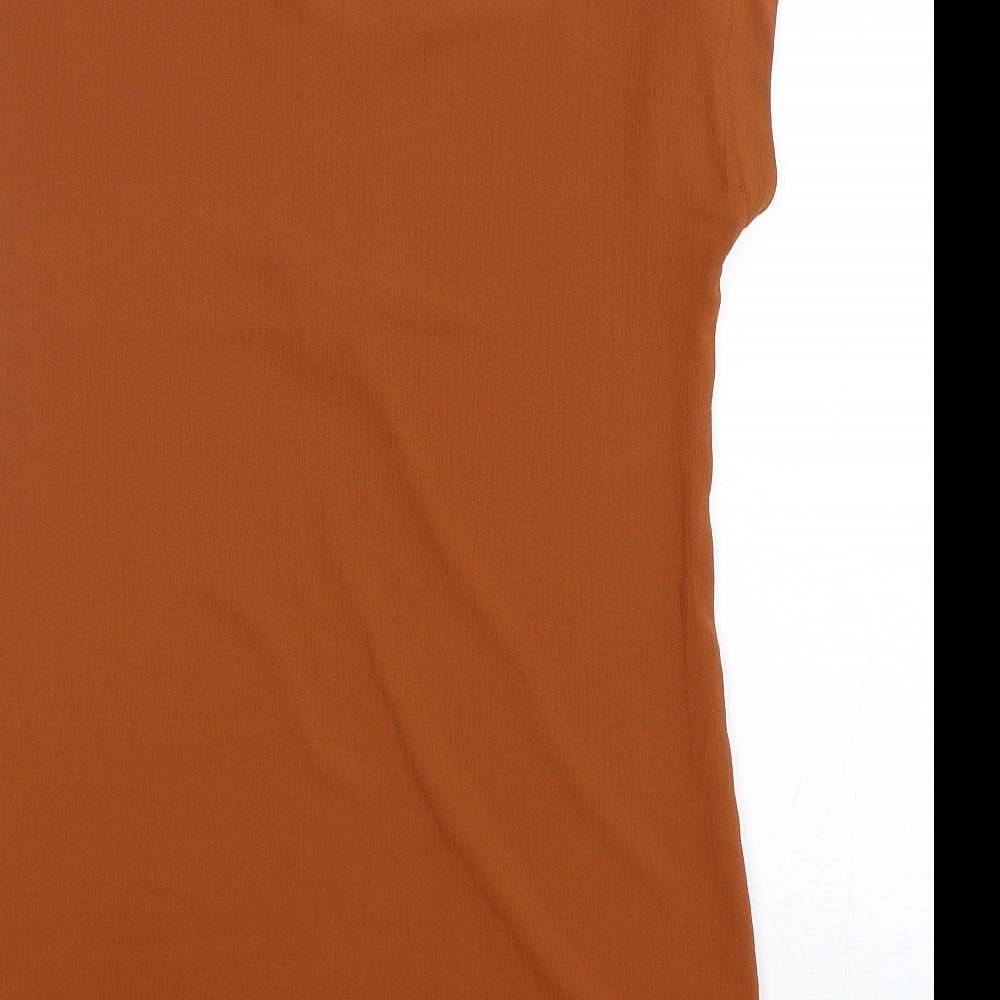 Papaya Womens Brown Polyester Sheath Size 10 V-Neck