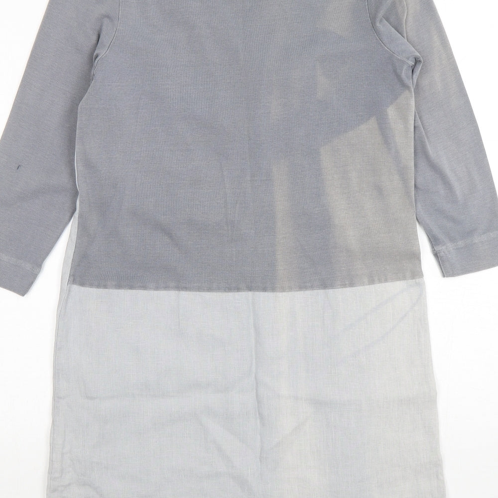 Sandwich Womens Grey Linen A-Line Size 8 V-Neck