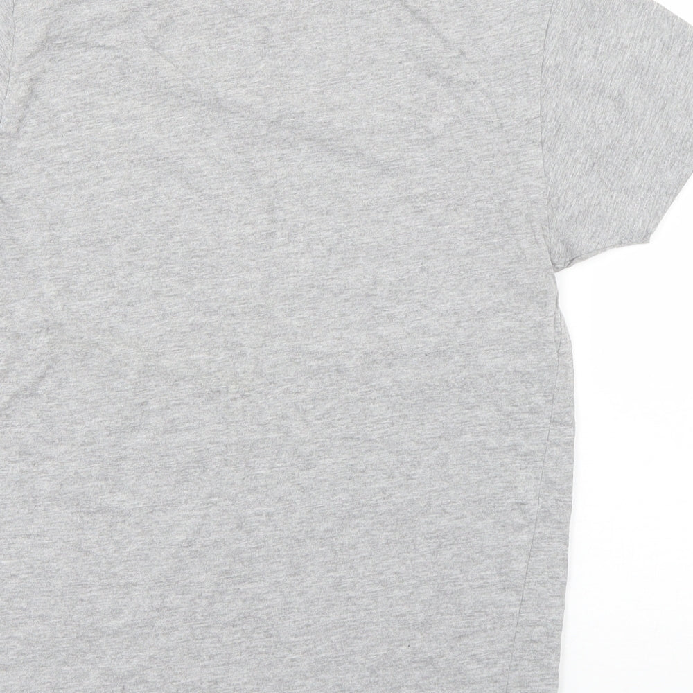 Primark Boys Grey Cotton Basic T-Shirt Size S Round Neck Pullover