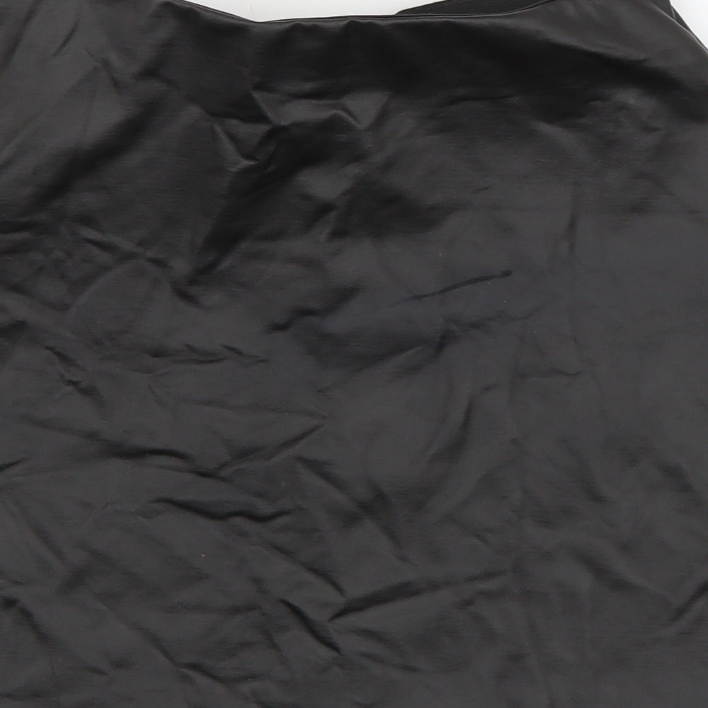 H&M Girls Black Polyurethane Skater Skirt Size 12 Years Regular