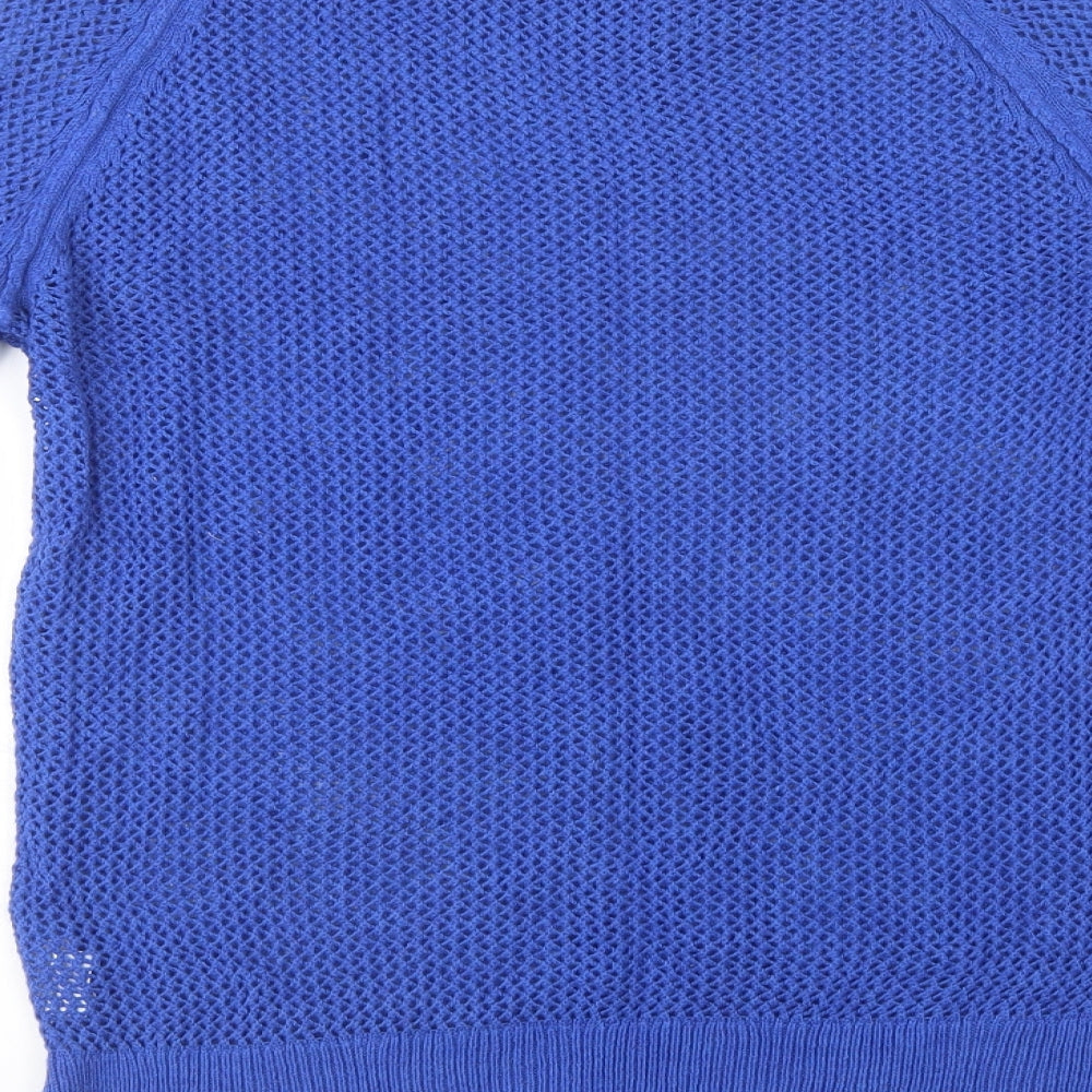 Papaya Womens Blue Crew Neck Acrylic Pullover Jumper Size 12