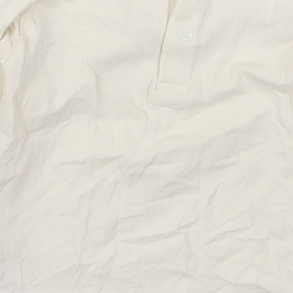 Marks & Spencer Girls White Cotton Basic T-Shirt Size 18-24 Months Round Neck Pullover