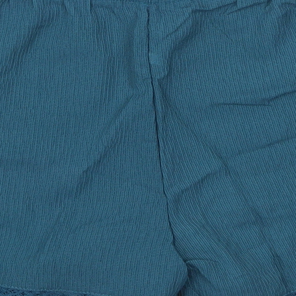 Preworn Womens Blue Polyester Mom Shorts Size 30 in L3 in Regular Drawstring