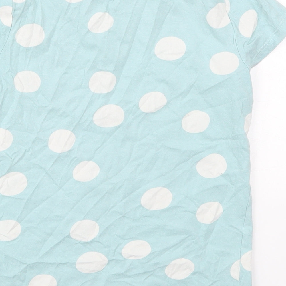 F&F Boys Blue Polka Dot Cotton Pyjama Top Size 6-7 Years Pullover - Daddy Awesome Cool and Fun