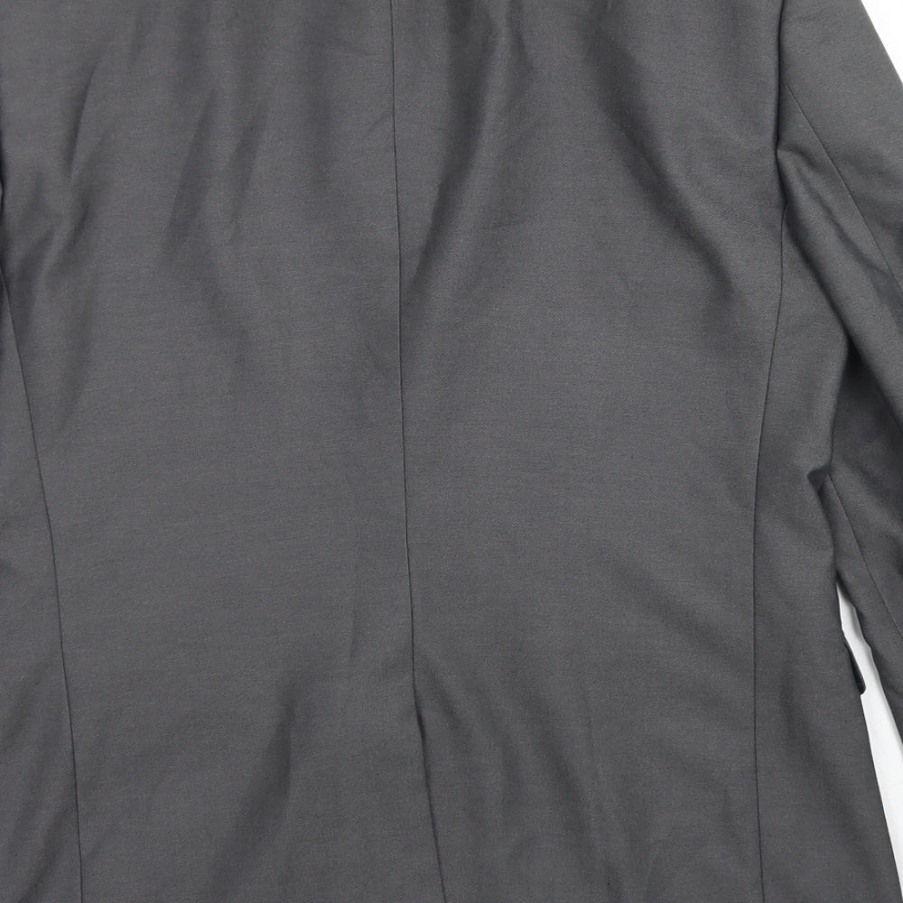 Burton Mens Grey Polyester Jacket Blazer Size 38 - Skinny Fit