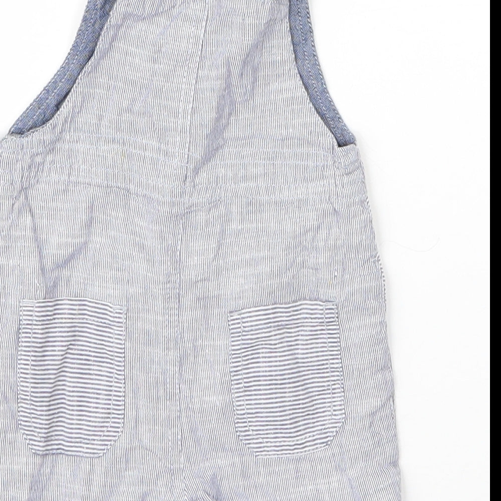George Boys Blue Cotton Dungaree One-Piece Size 3-6 Months Button