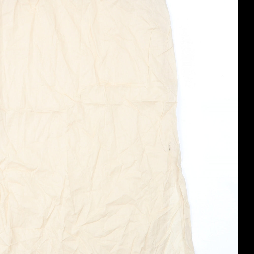 Working Woman Womens Beige Cotton Shift Size 12 V-Neck