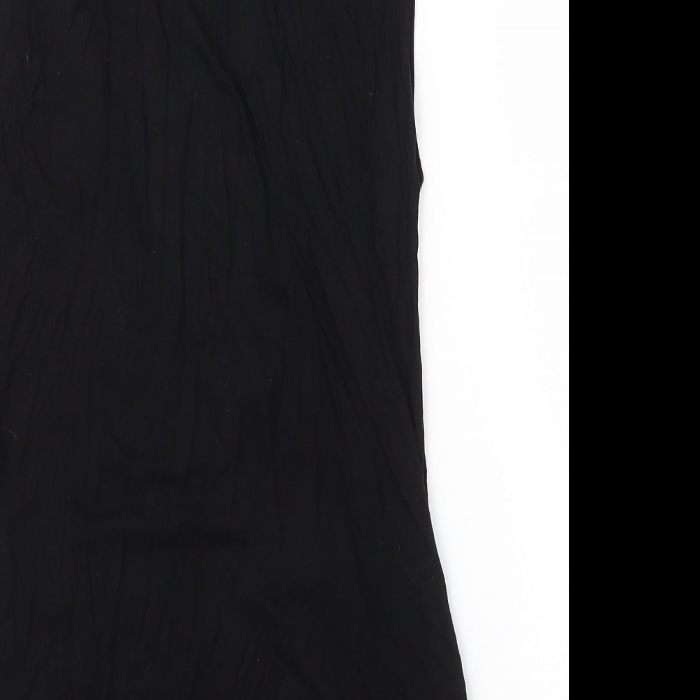 LASCANA Womens Black Viscose Basic Blouse Size S Scoop Neck