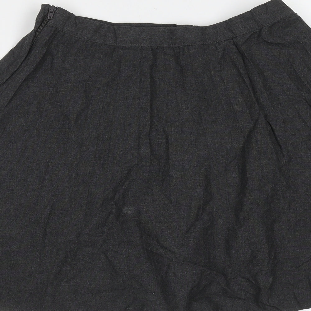 George Girls Grey Polyester A-Line Skirt Size 9-10 Years Regular - pleated, school