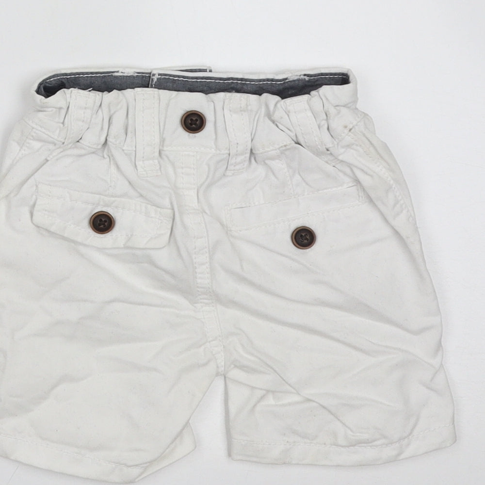 NEXT Baby White Cotton Trousers Size 3-6 Months Zip