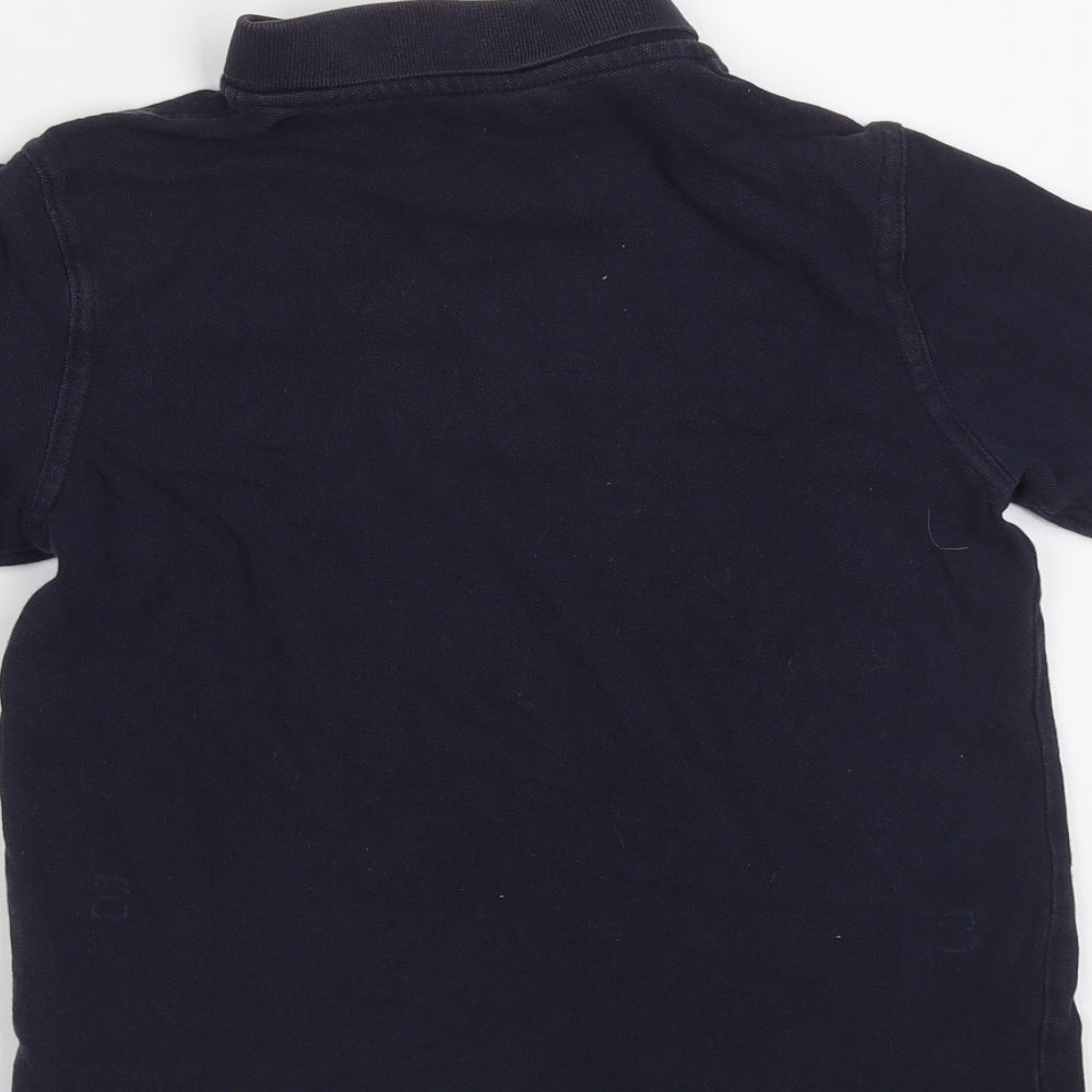 George Boys Blue Cotton Basic Polo Size 6-7 Years Collared