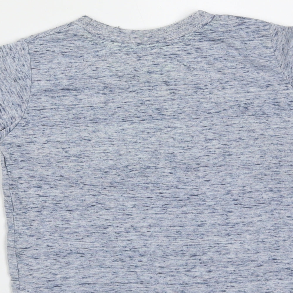 Mini Rebel Boys Blue Polyester Basic T-Shirt Size 12-18 Months Round Neck - dude