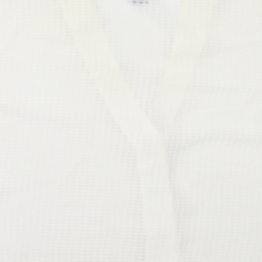 New Look Womens White Polyester Basic Button-Up Size 12 V-Neck
