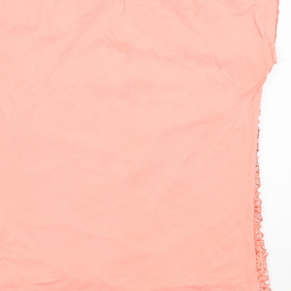 Peacocks Womens Pink Polyester Basic T-Shirt Size 12 Round Neck