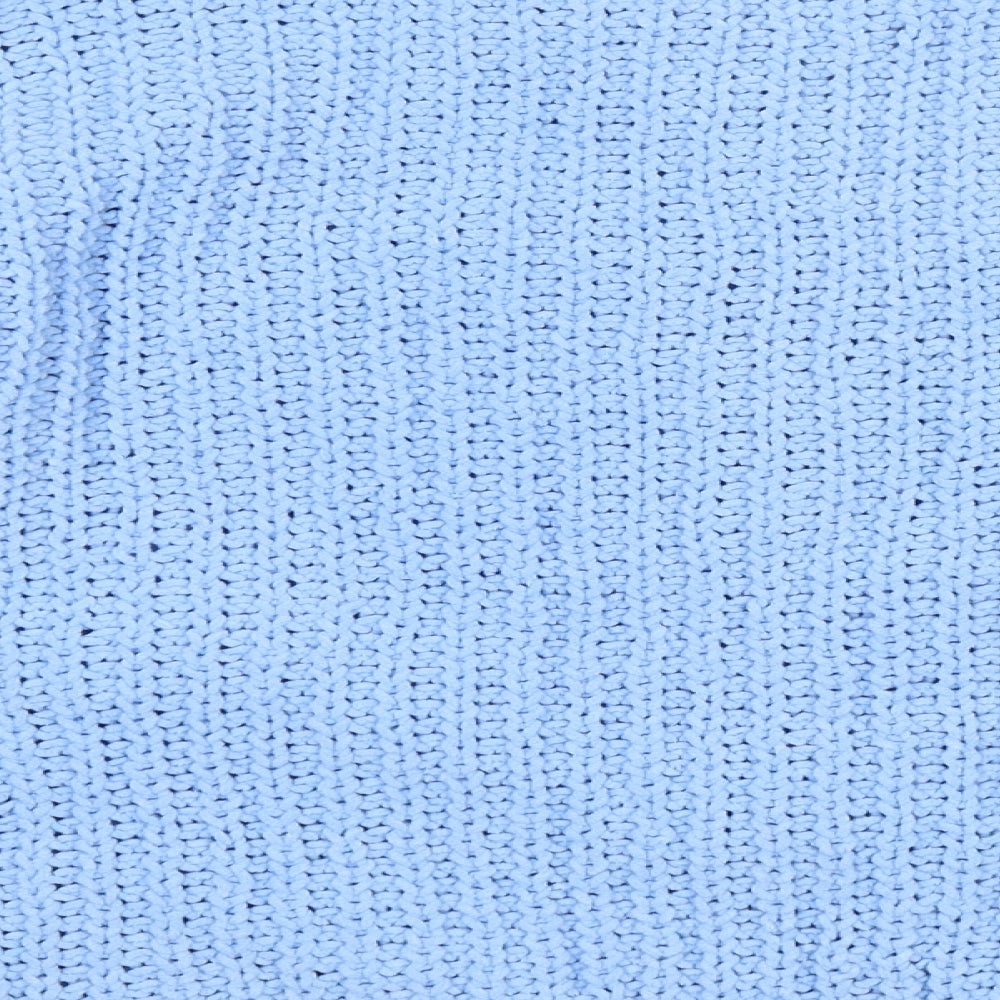 TU Womens Blue V-Neck Polyester Pullover Jumper Size 10