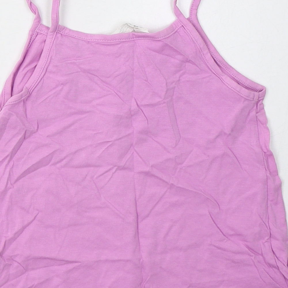 H&M Girls Purple Cotton Basic Tank Size 2-3 Years Scoop Neck Pullover