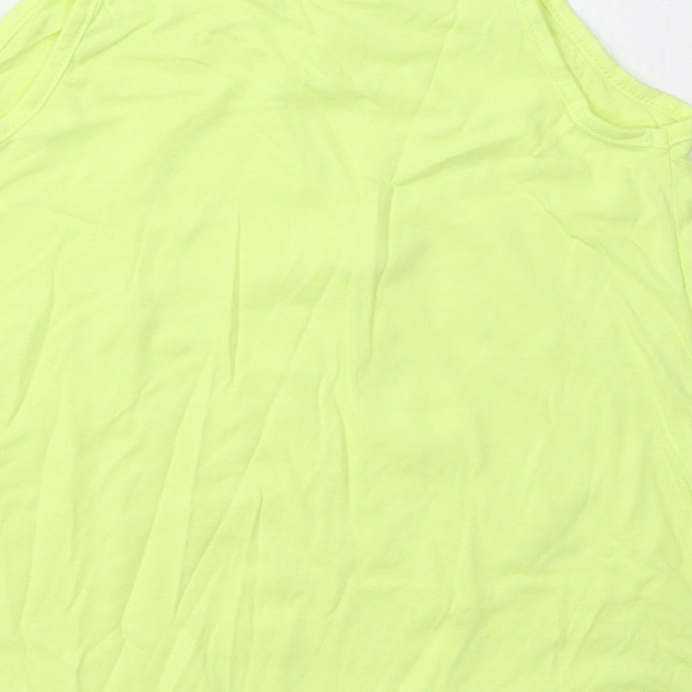 H&M Girls Green Cotton Basic Tank Size 2-3 Years Square Neck Pullover