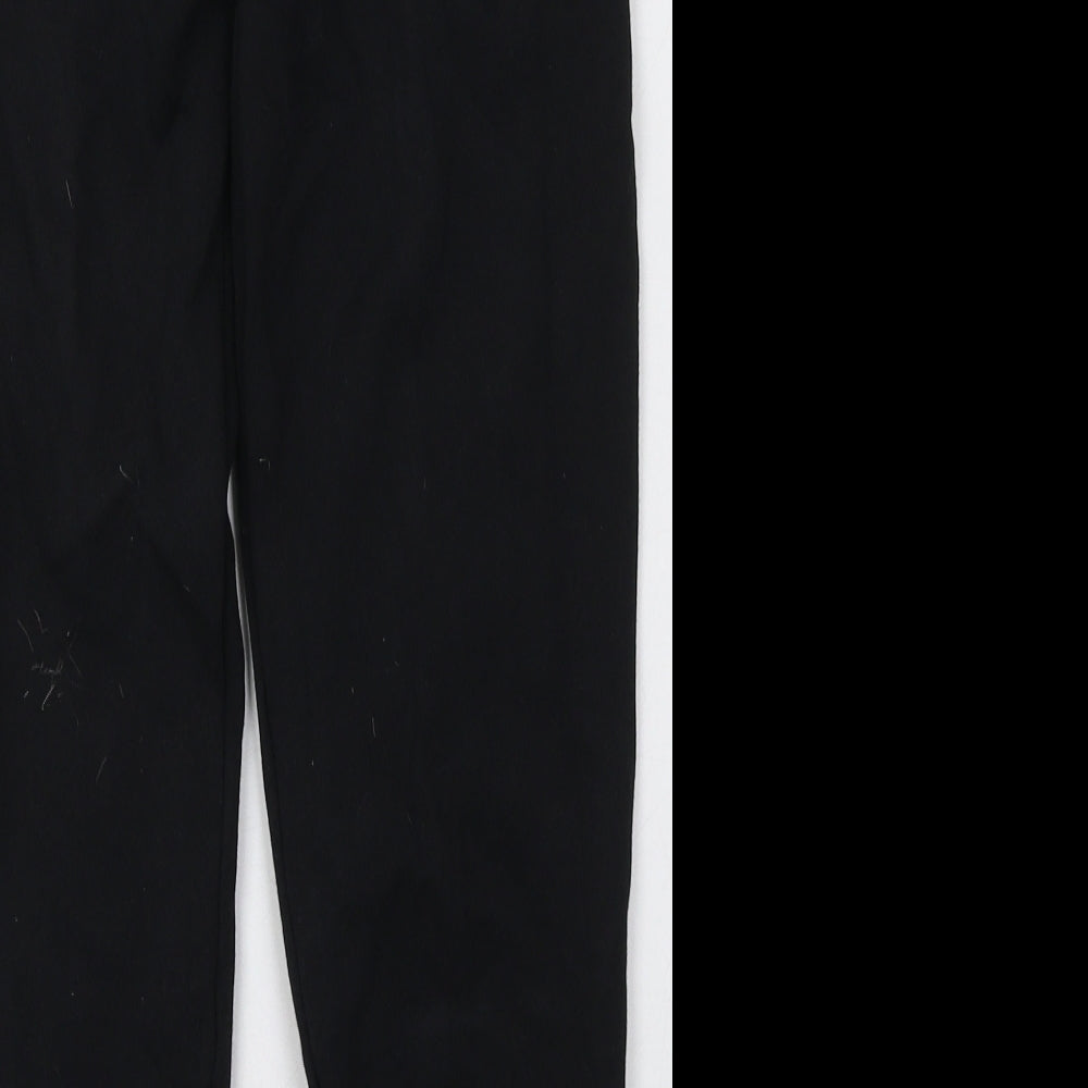 sainsburys Girls Black Cotton Jogger Trousers Size 9 Months Regular Tie - School Wear