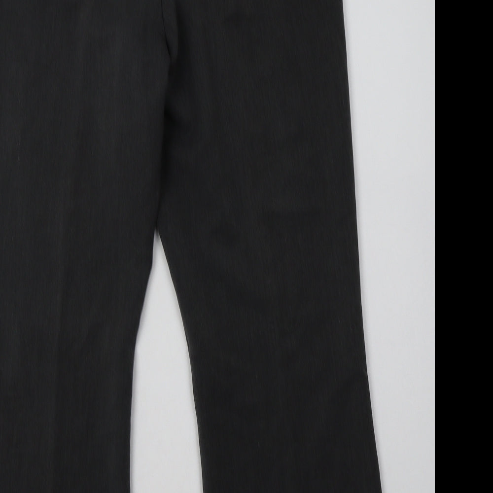 BHS Womens Grey Polyester Trousers Size 12 L30 in Regular Hook & Eye