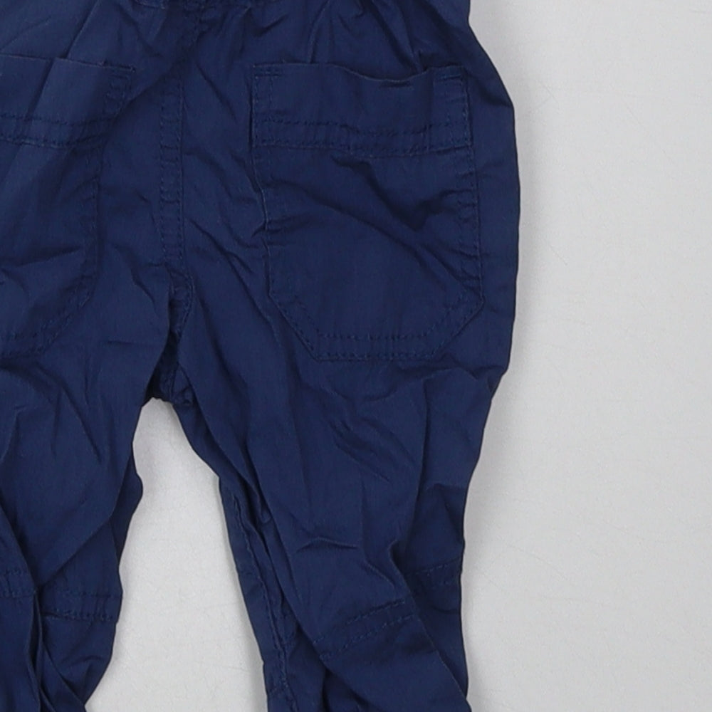 NEXT Boys Blue Cotton Capri Trousers Size 3-6 Months Tie